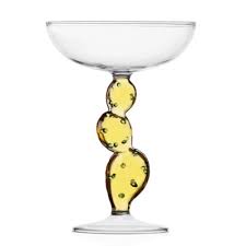 TACA CHAMPANHE CACTO PLANTA DO DESERTO AMARELO