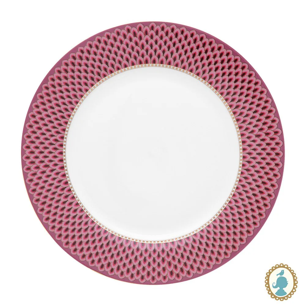 PRATO DE JANTAR SCALLOP ROSA FLOWER FESTIVAL