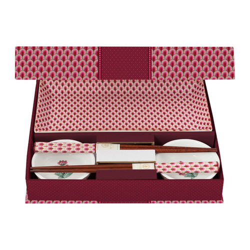 GIFTSET COM 6 PECAS ROUND ORIENTAL ROSA - FLOWER F