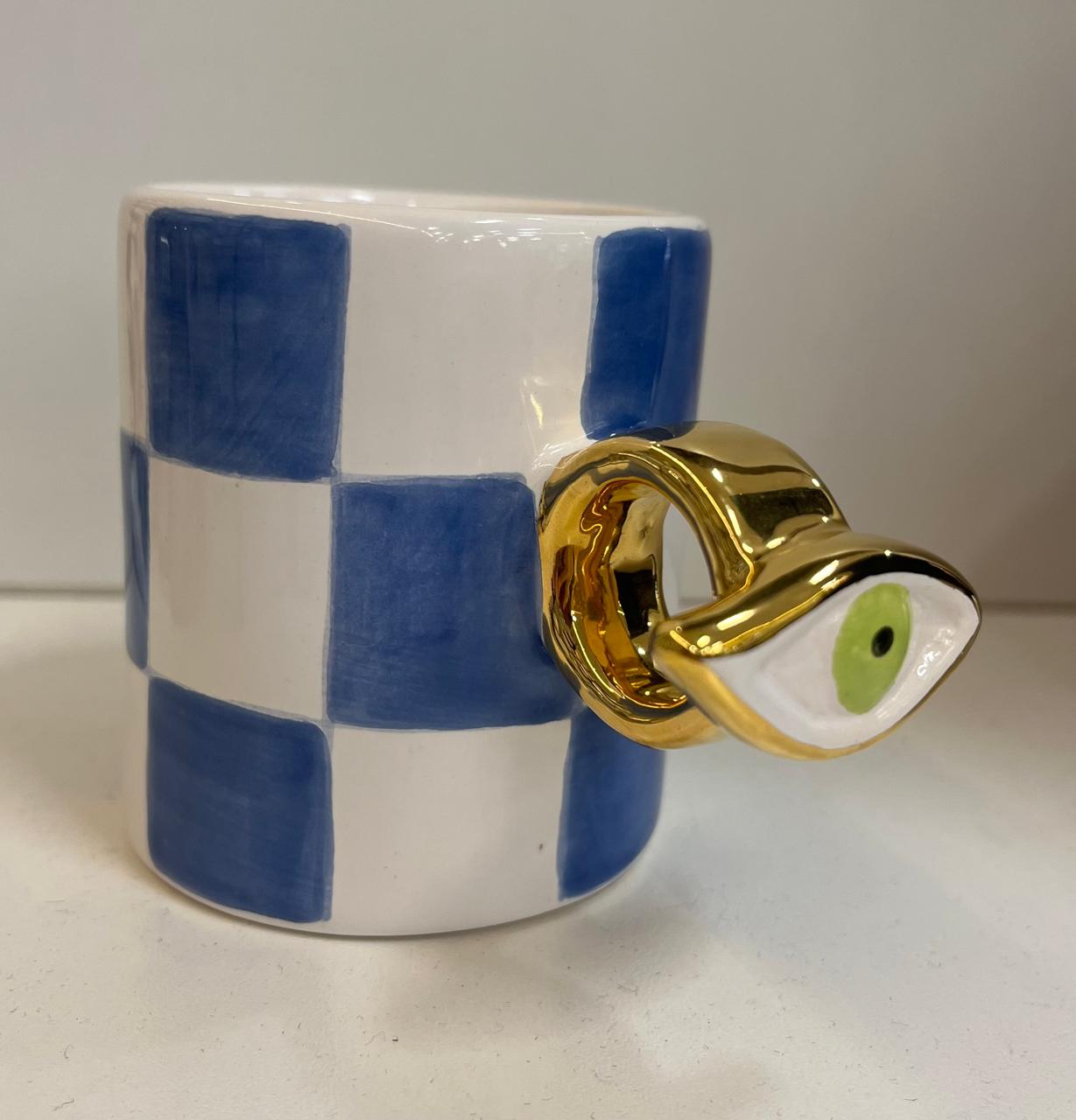 CANECA EYE GOLD XADREZ