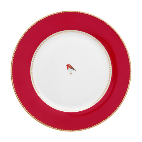 PRATO DE JANTAR VERMELHO ESCURO - LOVE BIRDS