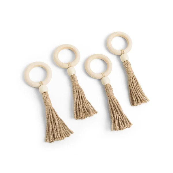 ARGOLA DE GUARDANAPO COMPLEMENT 4 PCS TASSEL