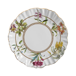 JG C/6 PRATOS SOBREMESA ROYAL BLOOM C/FILETE OURO