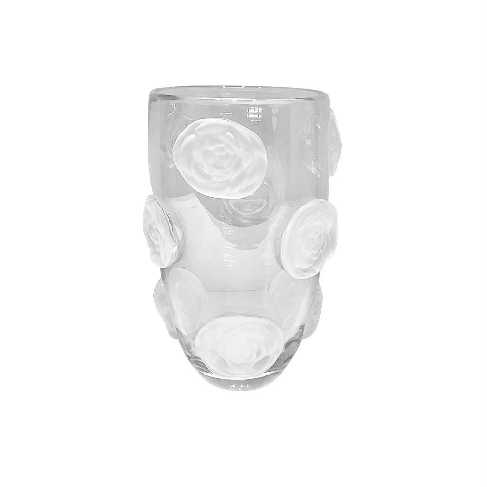 VASO DECORATIVO EM VIDRO COM DETALHE