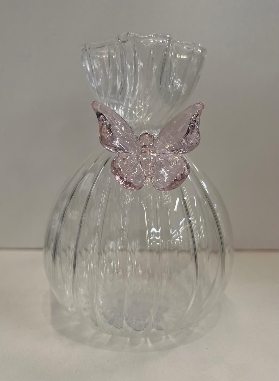 VASO VIDRO BORBOLETA RS 8X11CM